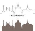 Kazakhstan logo. Isolated Kazakh architecture on white background Royalty Free Stock Photo